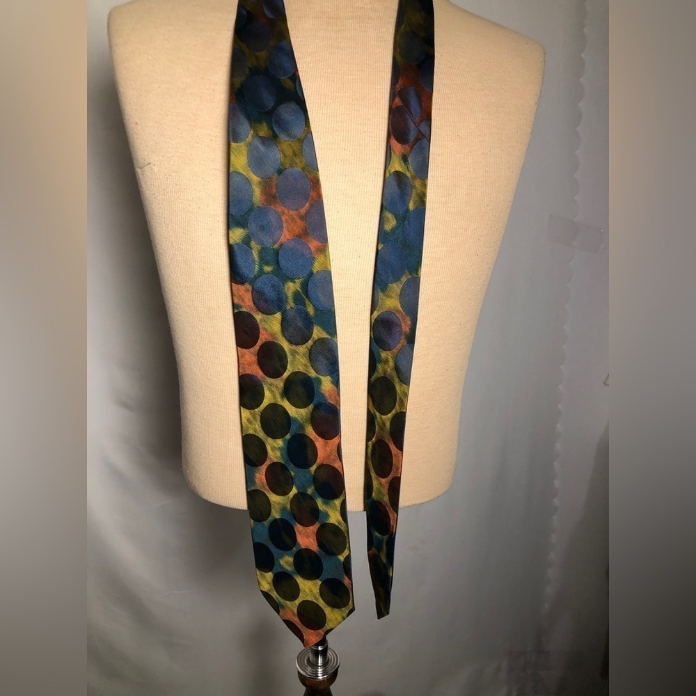 Mens Blue, Orange, Yellow Tie. Bolgheri. Like New.